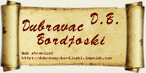 Dubravac Borđoški vizit kartica